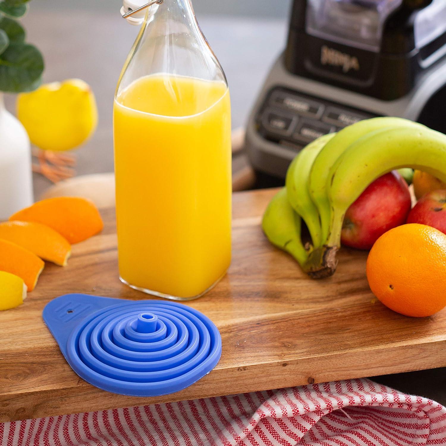 Chef Craft Collapsible Funnel, 5 inch, Blue