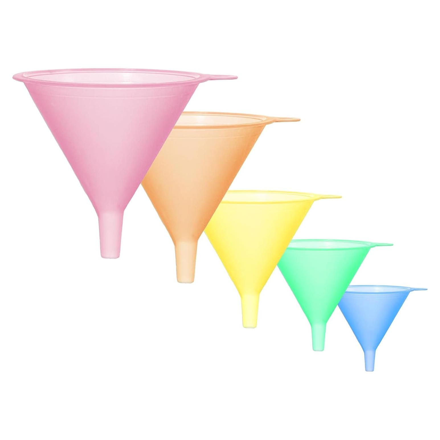 Juego de 5 Embudos de Plástico Multiusos para Cocina