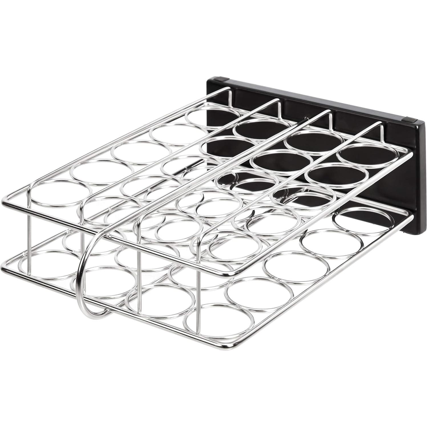 Organizador de Especias Amazon Basics 20 Tarros Vidrio Plateado