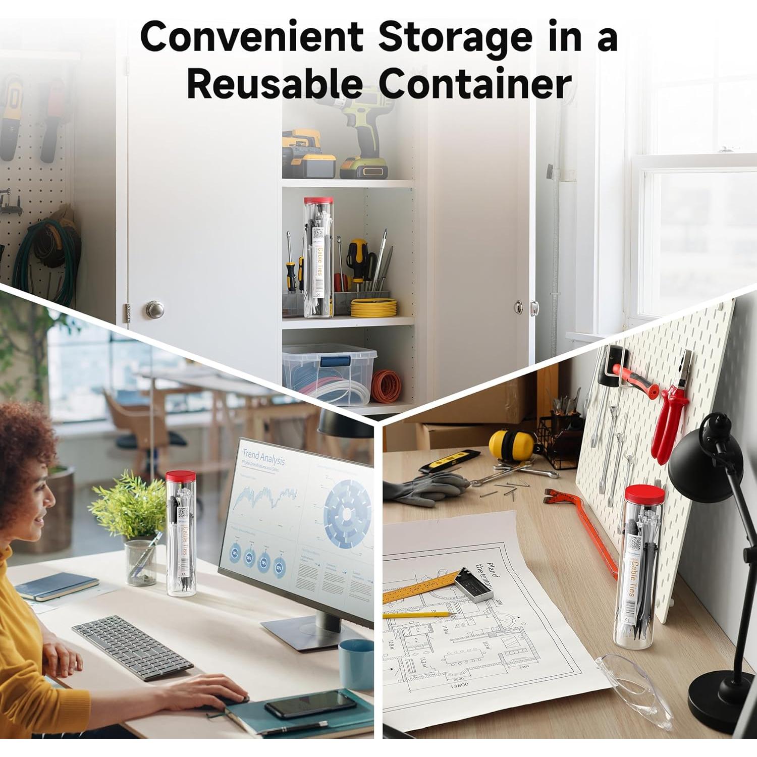 Sujetadores de Cable Nylon Autocierre Cable Matters 200-Pack