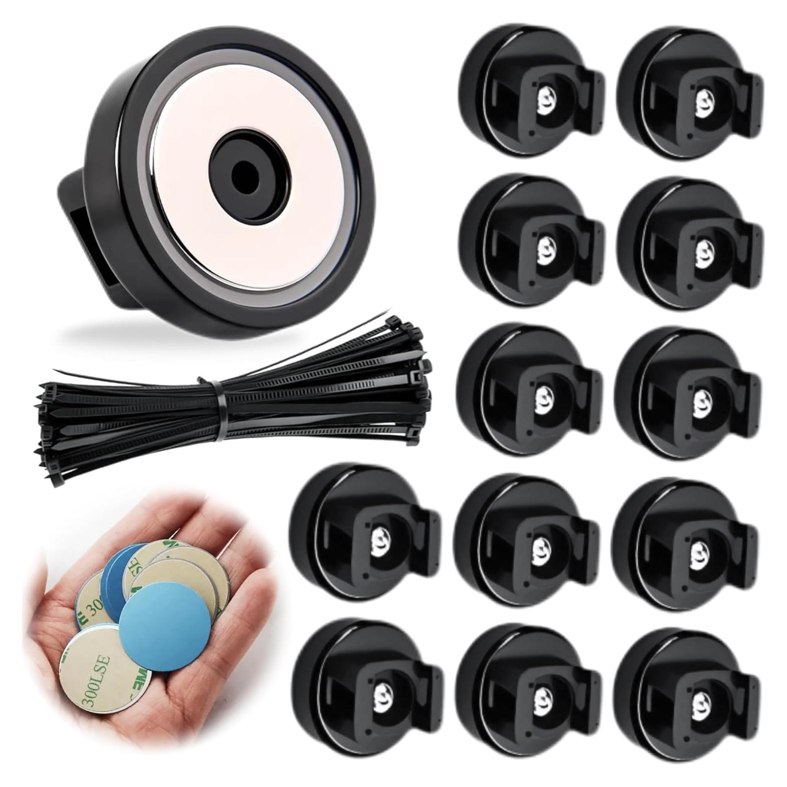 Soportes Magnéticos para Cables Genérico 12 Piezas con Adhesivos