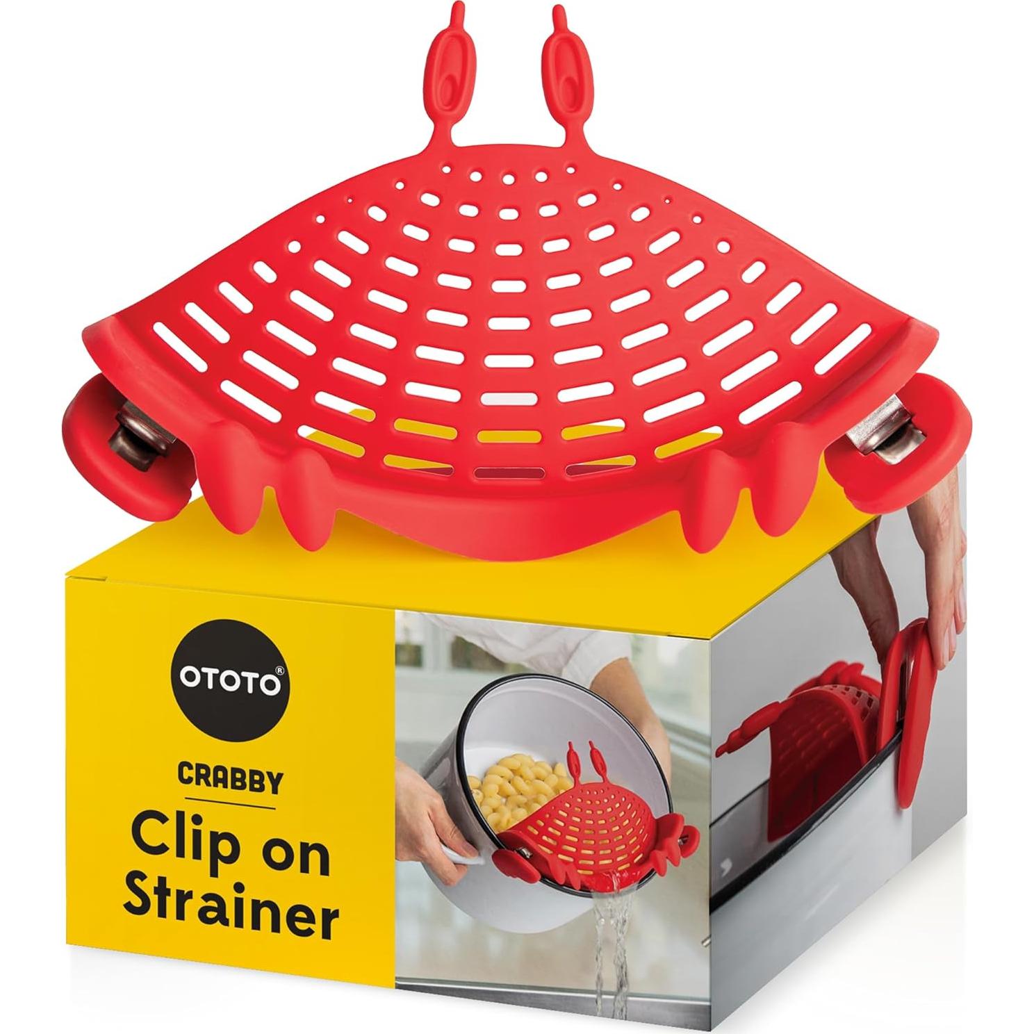 Paquete de 2 - Colador Crabby Clip-On y Embudo Hongo OTOTO