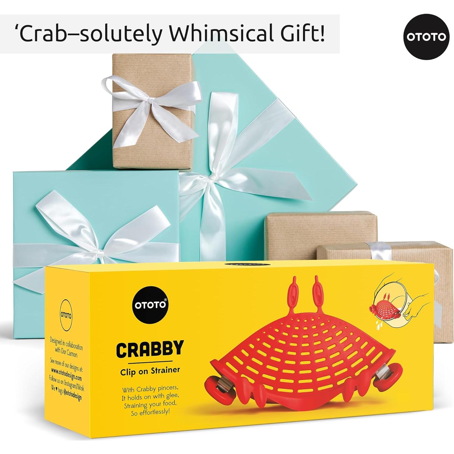 Paquete de 2 - Colador Crabby Clip-On y Embudo Hongo OTOTO