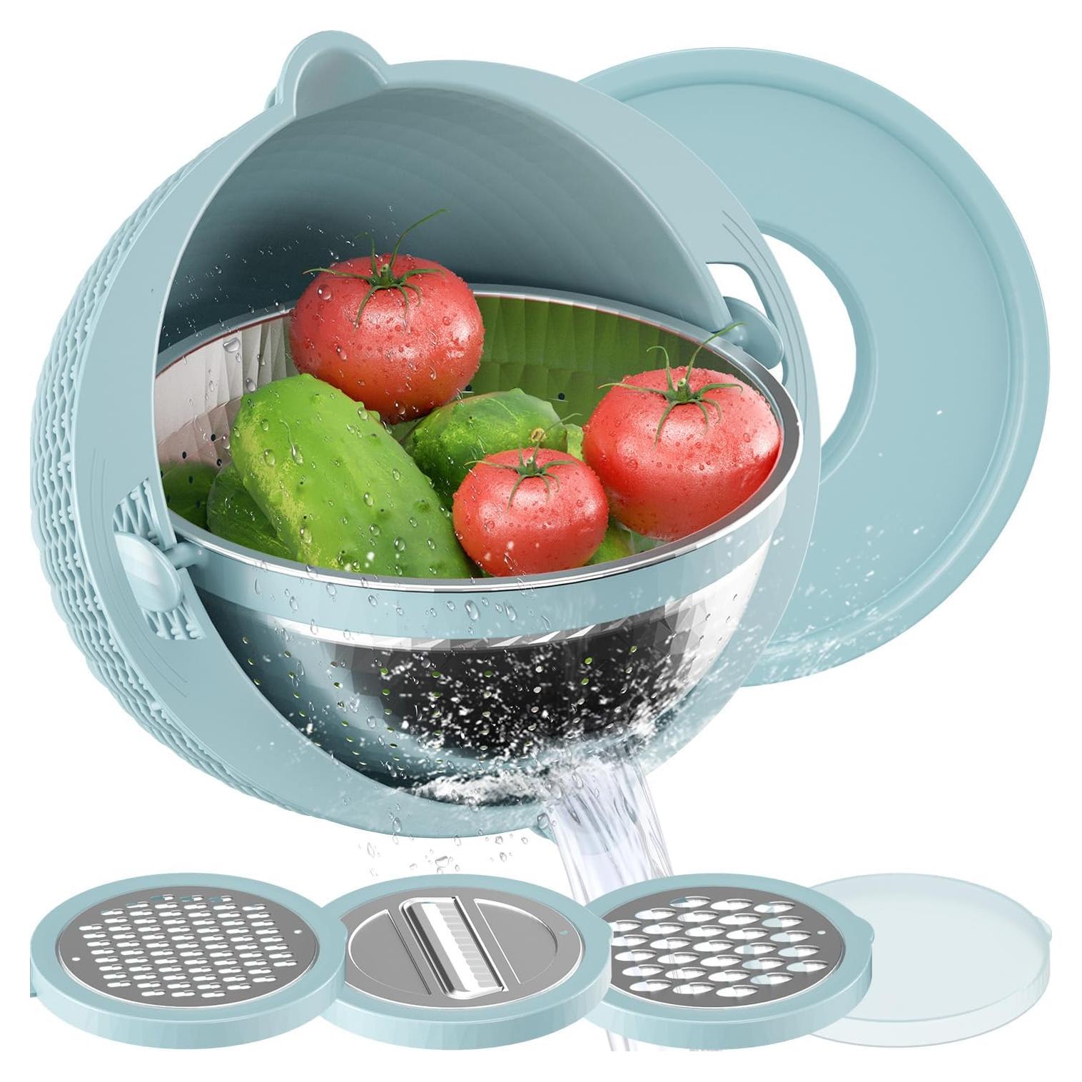 Juego de Colador 4 en 1 UTTKOJ - Coladores de Cocina Azul