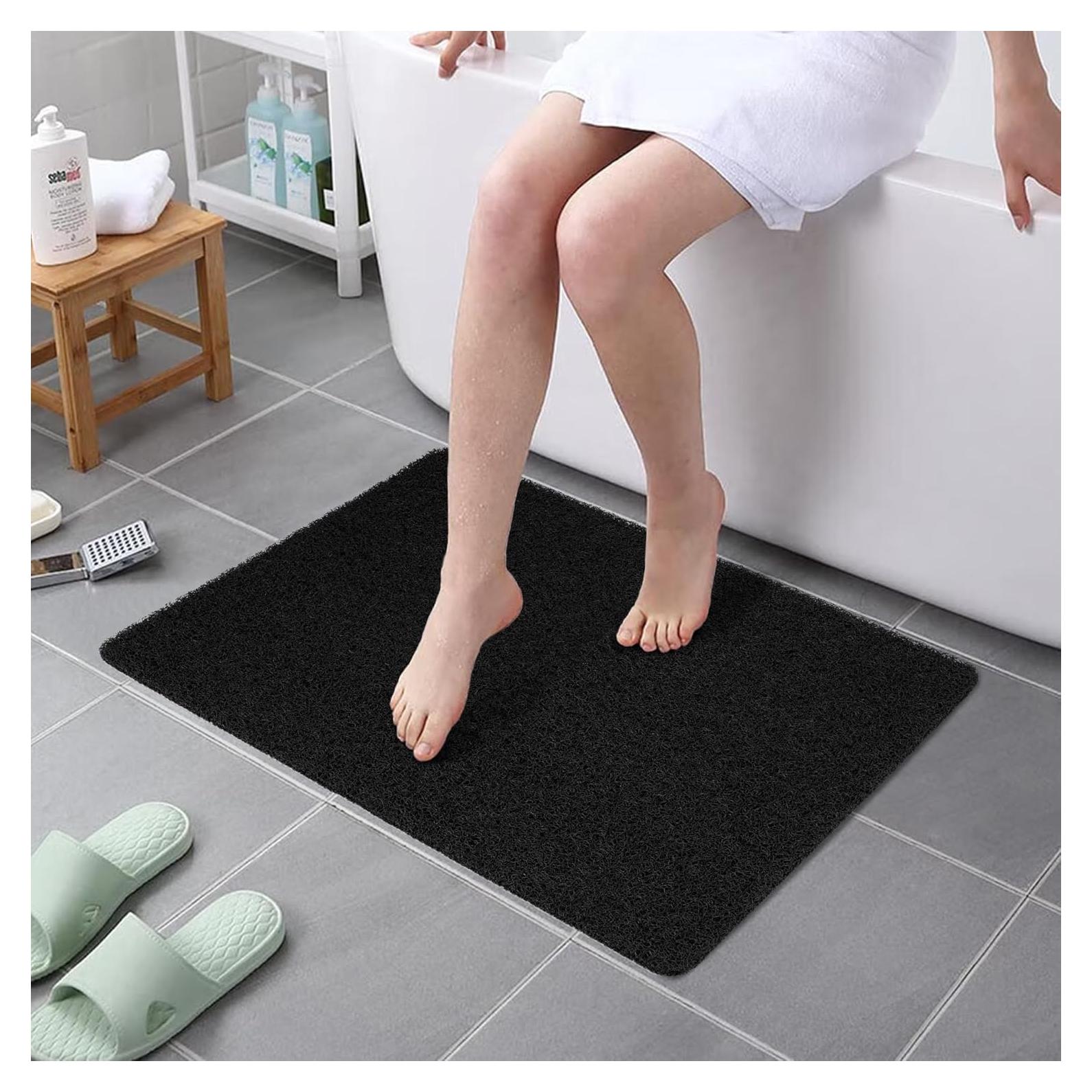 Alfombrilla de Ducha Antideslizante HITSLAM 81x61 cm Negra