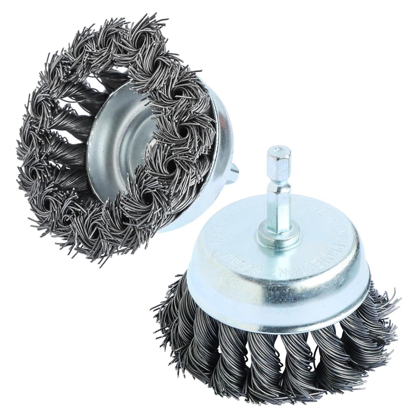 Juego de 2 Cepillos de Copa de Alambre Hiqalty 7.62 cm