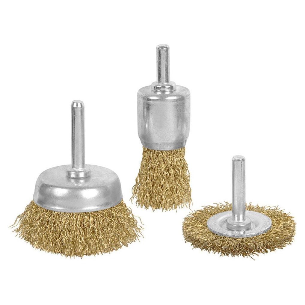 Juego de cepillos de alambre de latón Wideskall 3 piezas