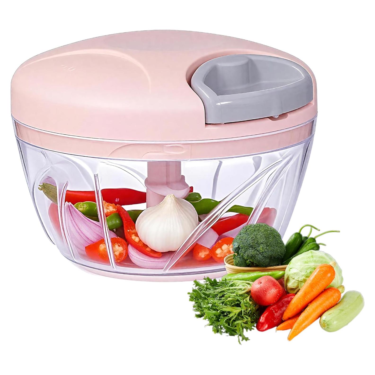 Picador de Alimentos Manual SXSWNSDLX 500ml Rosa - Versátil y Portátil