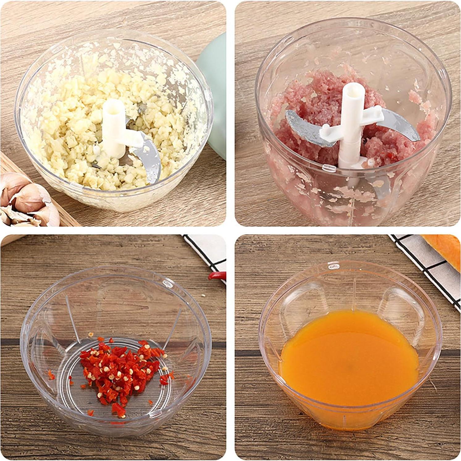 Picador de Ajo Manual YIKANGHENG 500ml Resina ABS Azul