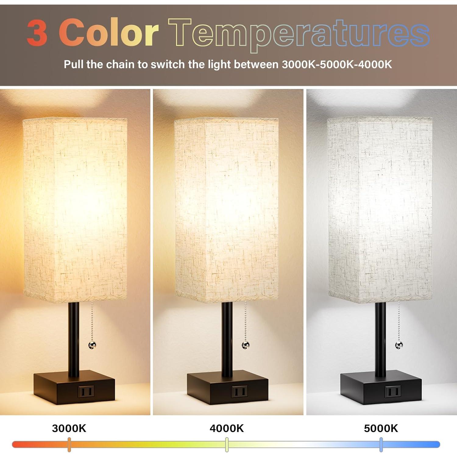 Juego de 2 Lámparas de Mesa Fenmzee con Carga AC y 3 Colores