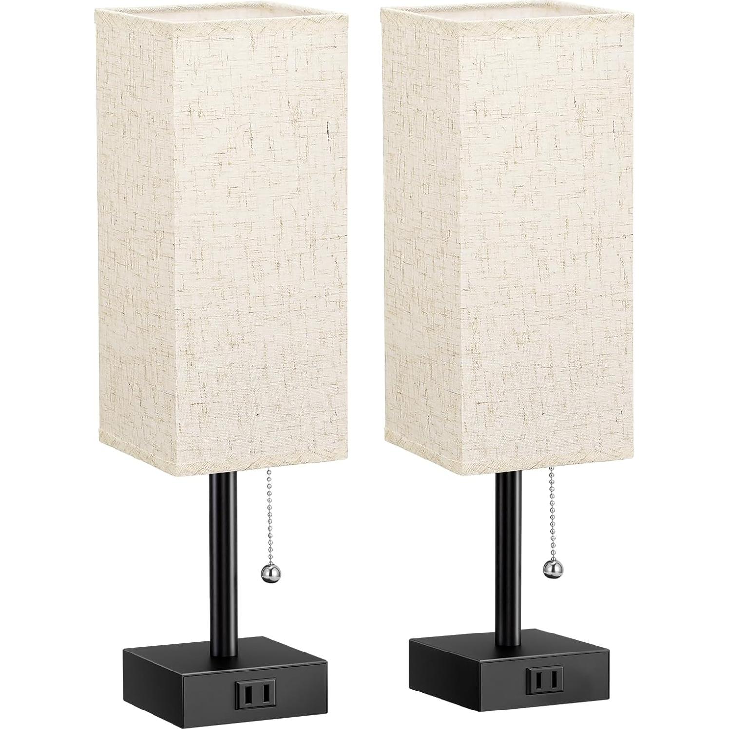 Juego de 2 Lámparas de Mesa Fenmzee con Carga AC y 3 Colores