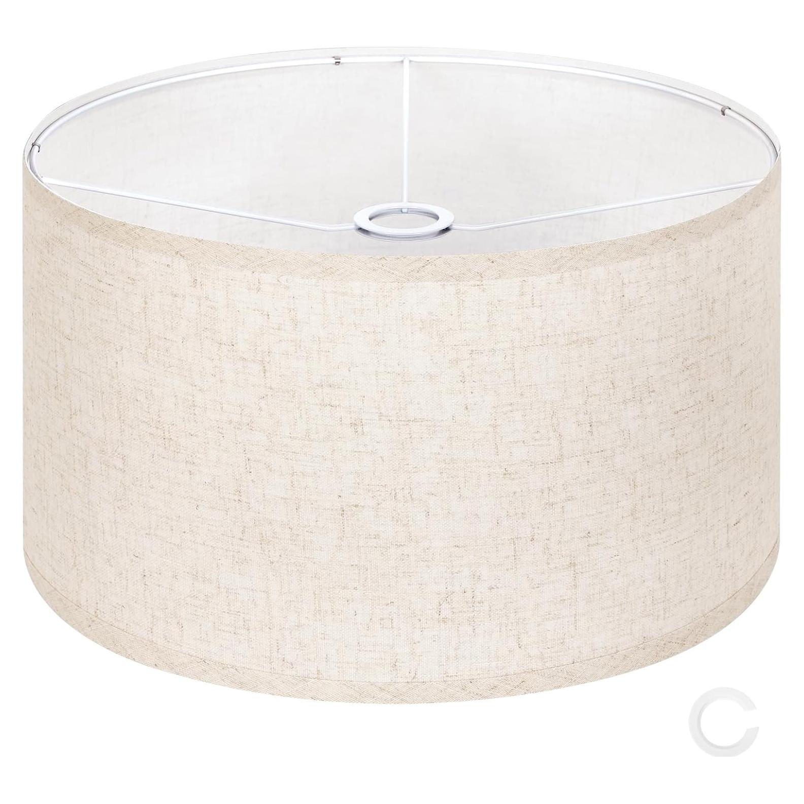 Pantalla de Lámpara de Tambor Beige OUTON 40.64 cm Fácil Ensamblar