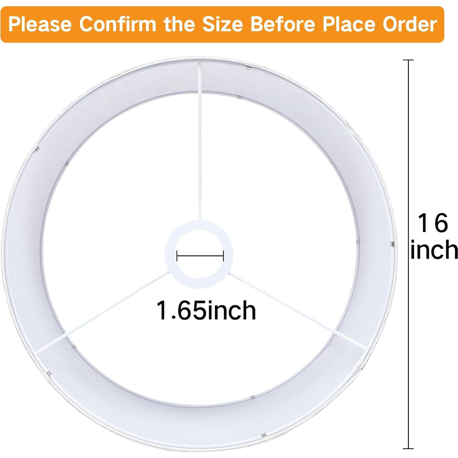 Pantalla de Lámpara de Tambor Beige OUTON 40.64 cm Fácil Ensamblar