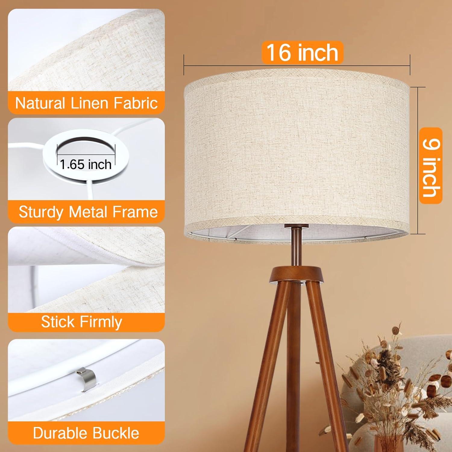Pantalla de Lámpara de Tambor Beige OUTON 40.64 cm Fácil Ensamblar