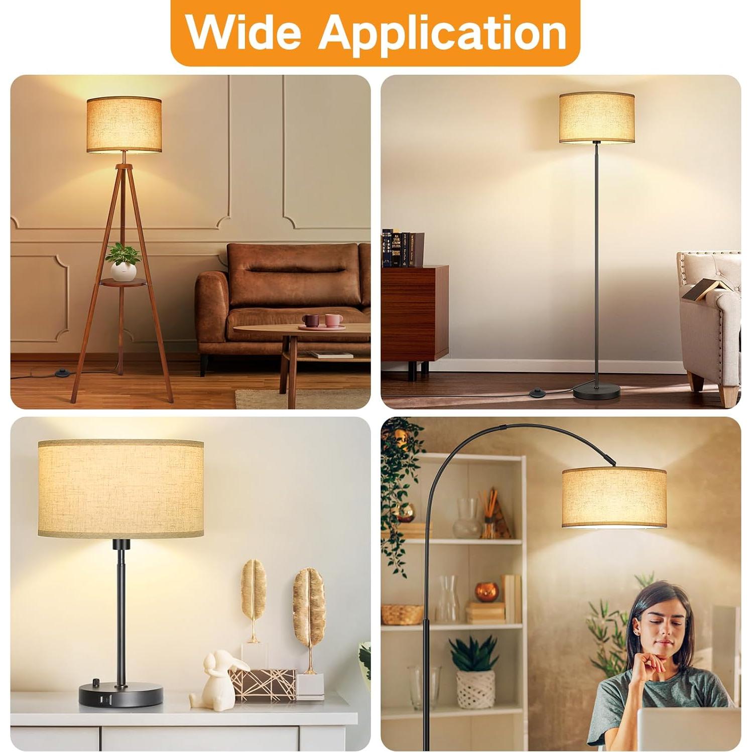 Pantalla de Lámpara de Tambor Beige OUTON 40.64 cm Fácil Ensamblar