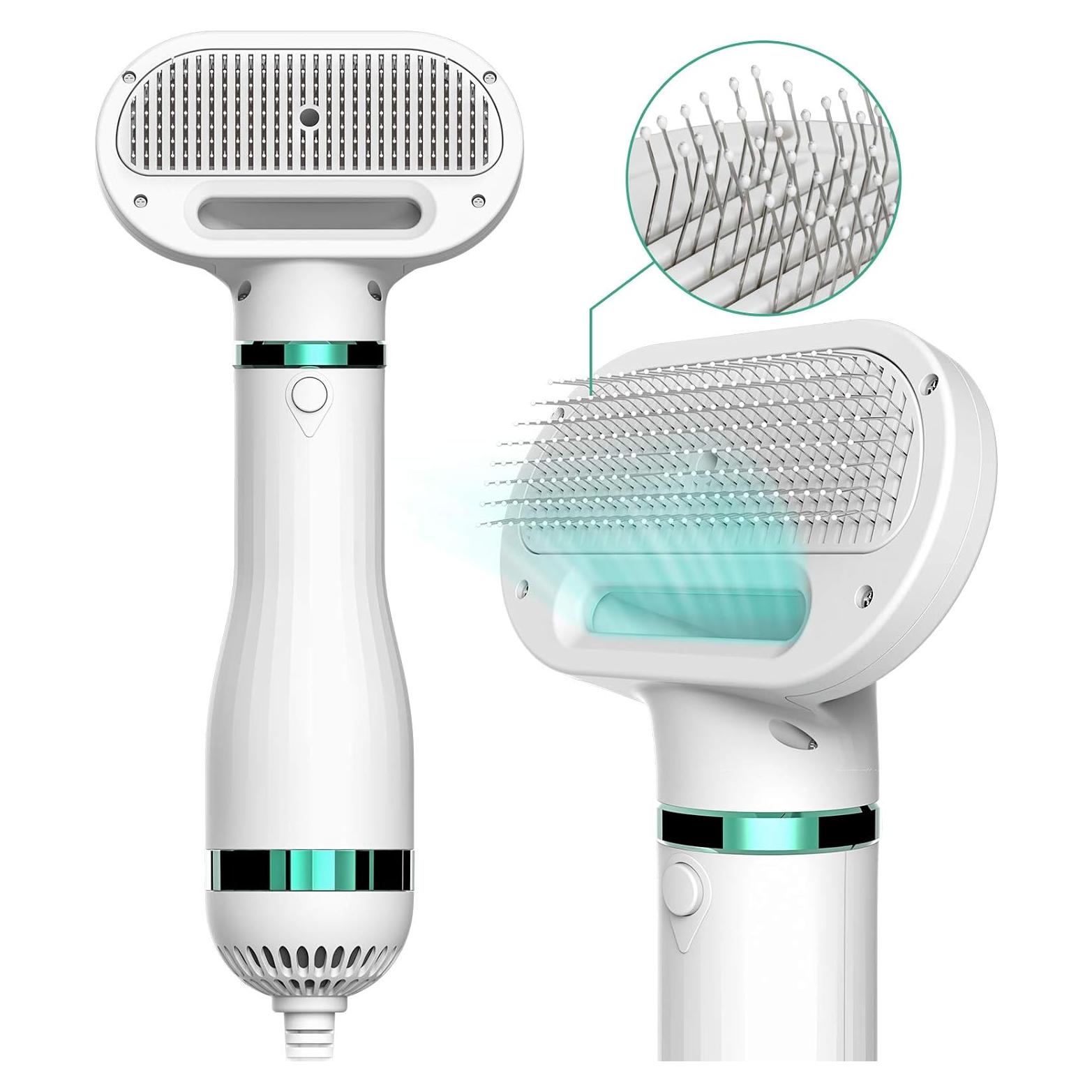 Secador de Pelo para Mascotas iPettie 2 en 1 con Cepillo, 3 Calores