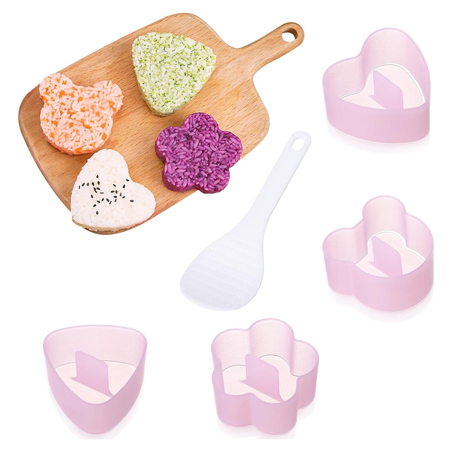 Kit de Moldes para Sushi Onigiri LIOUCBD - 4 Piezas Rosa