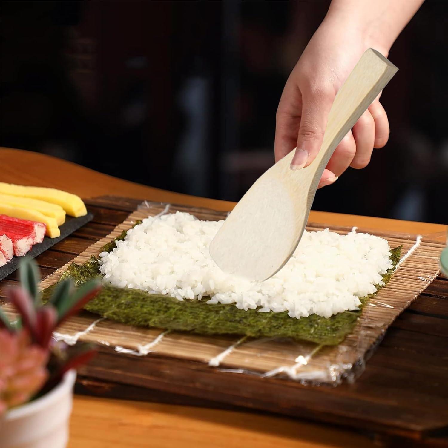 Kit de Hacer Sushi Hganxiu - Estera de Bambú 24x24cm + Pala 14x5cm