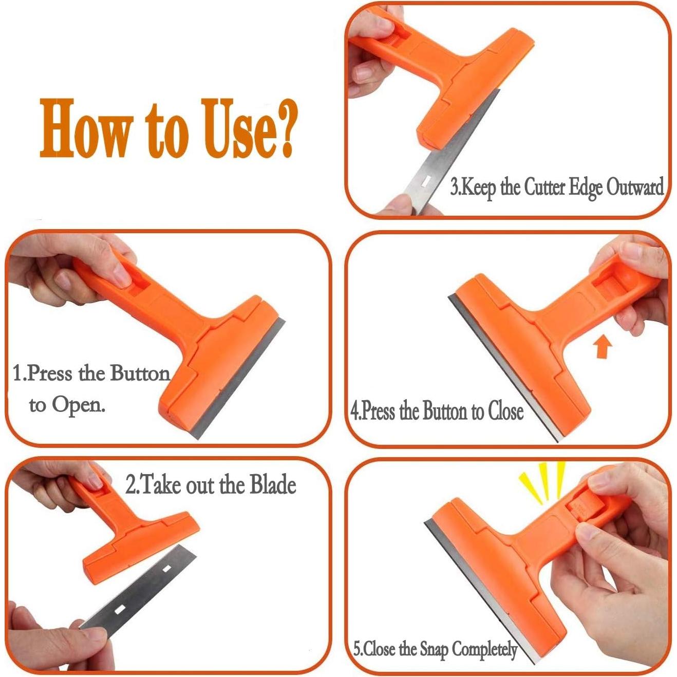 Raspador de Ventanas Vimihousewares con 20 Cuchillas de Acero 10.16 cm