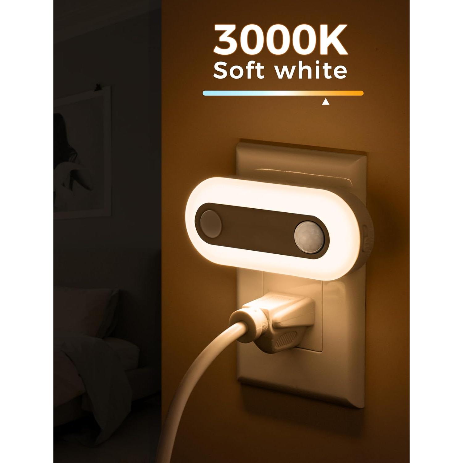 Luz Nocturna Enchufable Fulighture con Sensor de Movimiento 2 Pcs