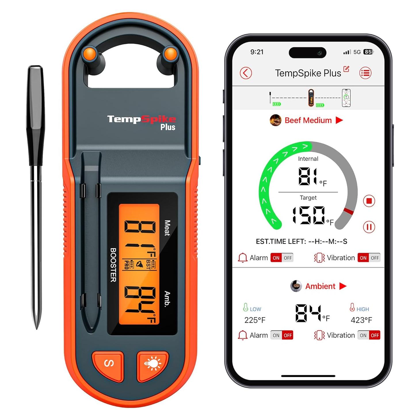 Termómetro de Carne Inalámbrico TempSpike 183 m Bluetooth