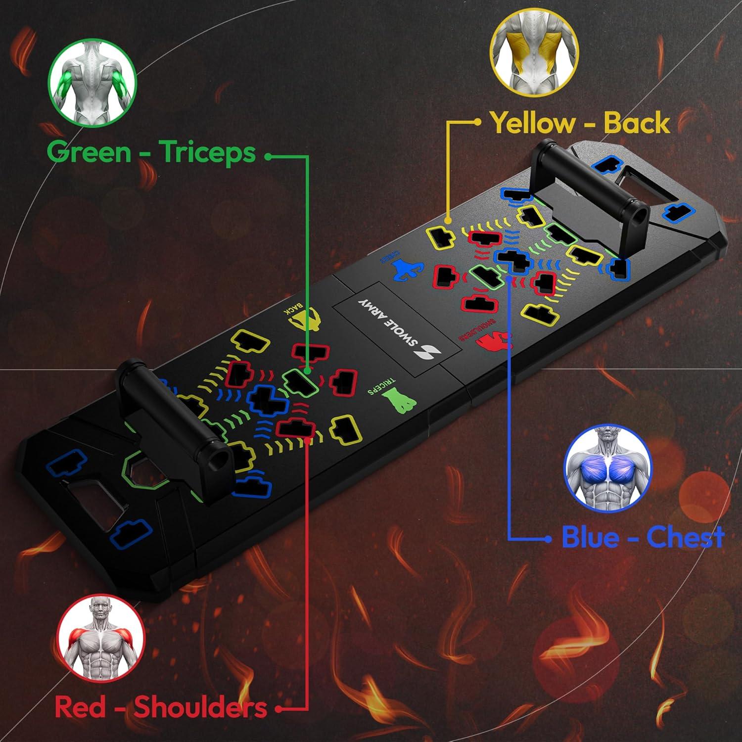 Tabla de Flexiones Swole Army Plegable 20 en 1 para Entrenamiento