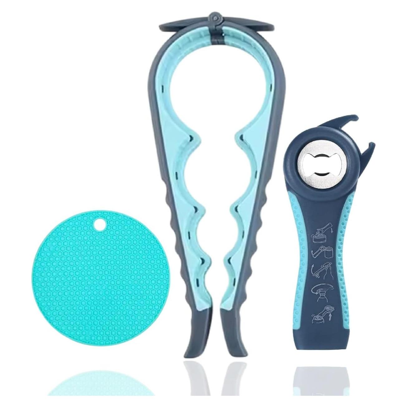 Juego de Abre Frascos 3 Piezas LAGONOVA - Abrebotellas y Almohadilla