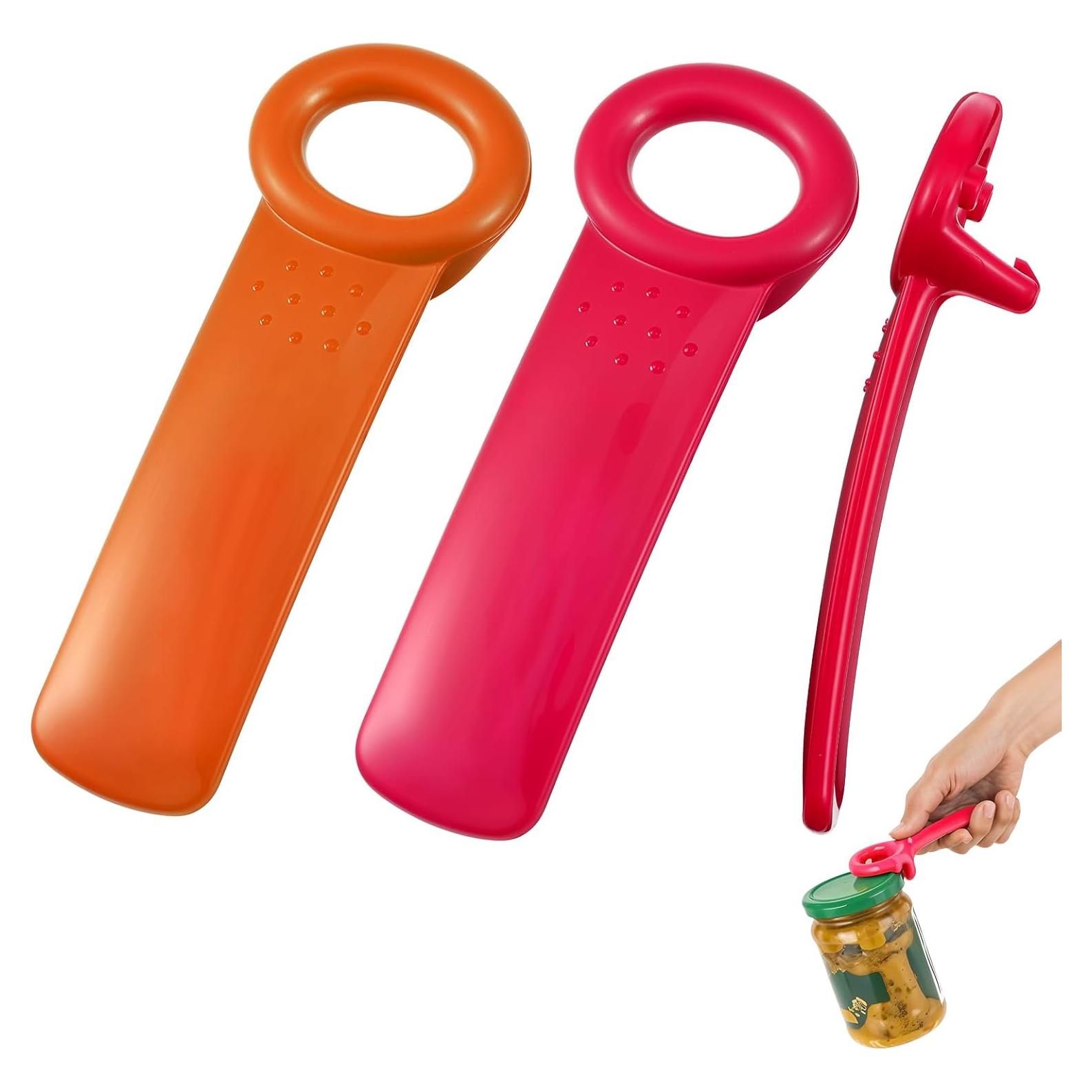 Abridor de Tarros Ouligay 2PCS Ergonomico 14cm Rojo Naranja