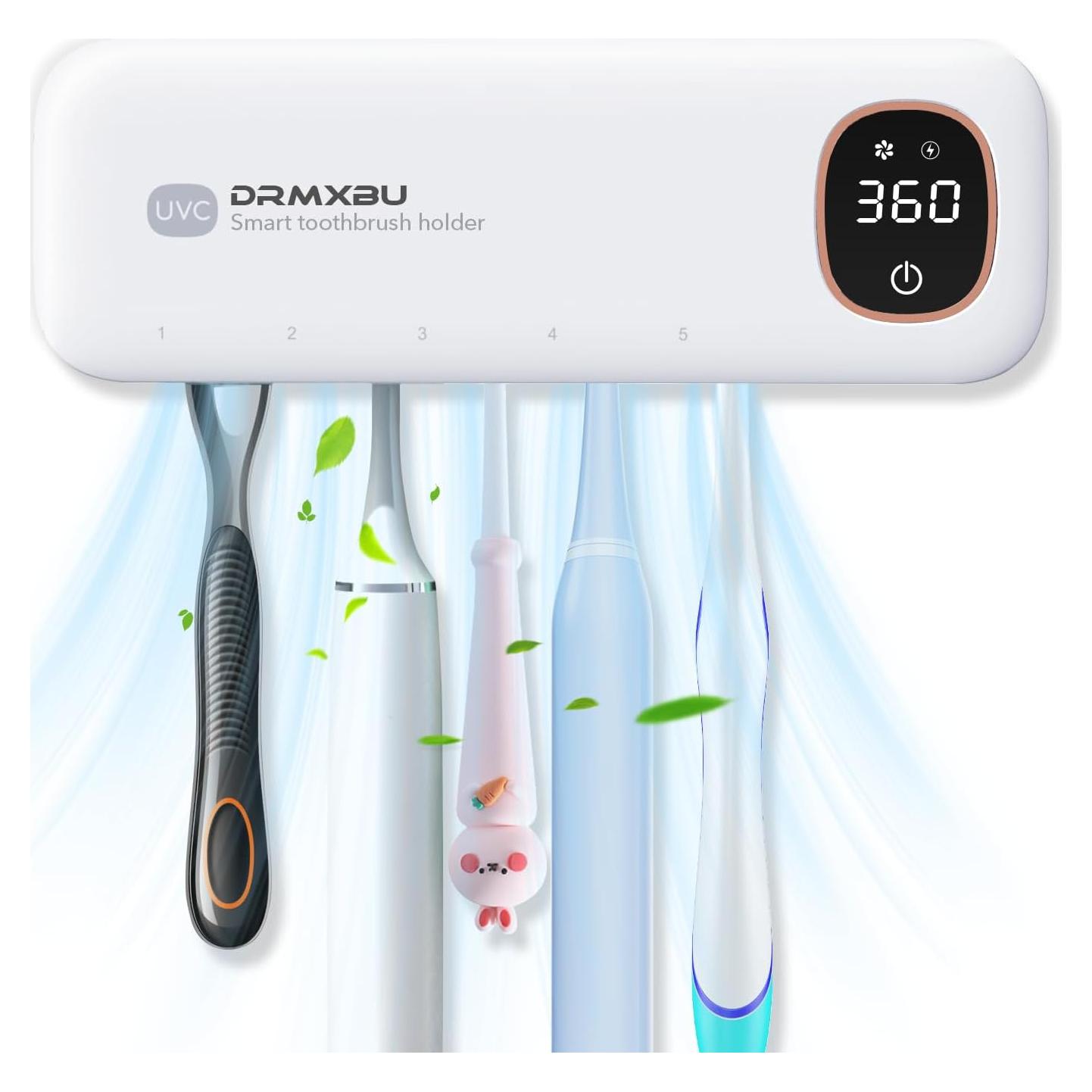 Soporte de Cepillos de Dientes DRMXBU con Luz UV y Secado Rápido