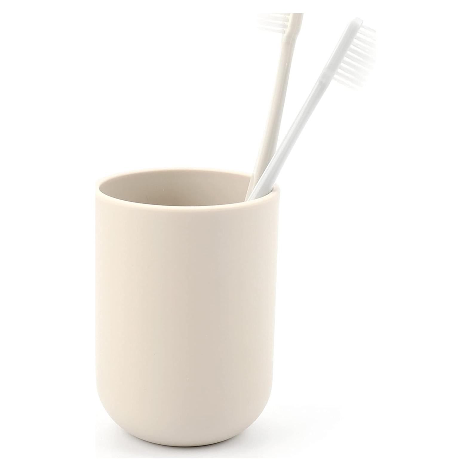 Soporte de Cepillo de Dientes ENTERLIFE Beige 350ml Plástico