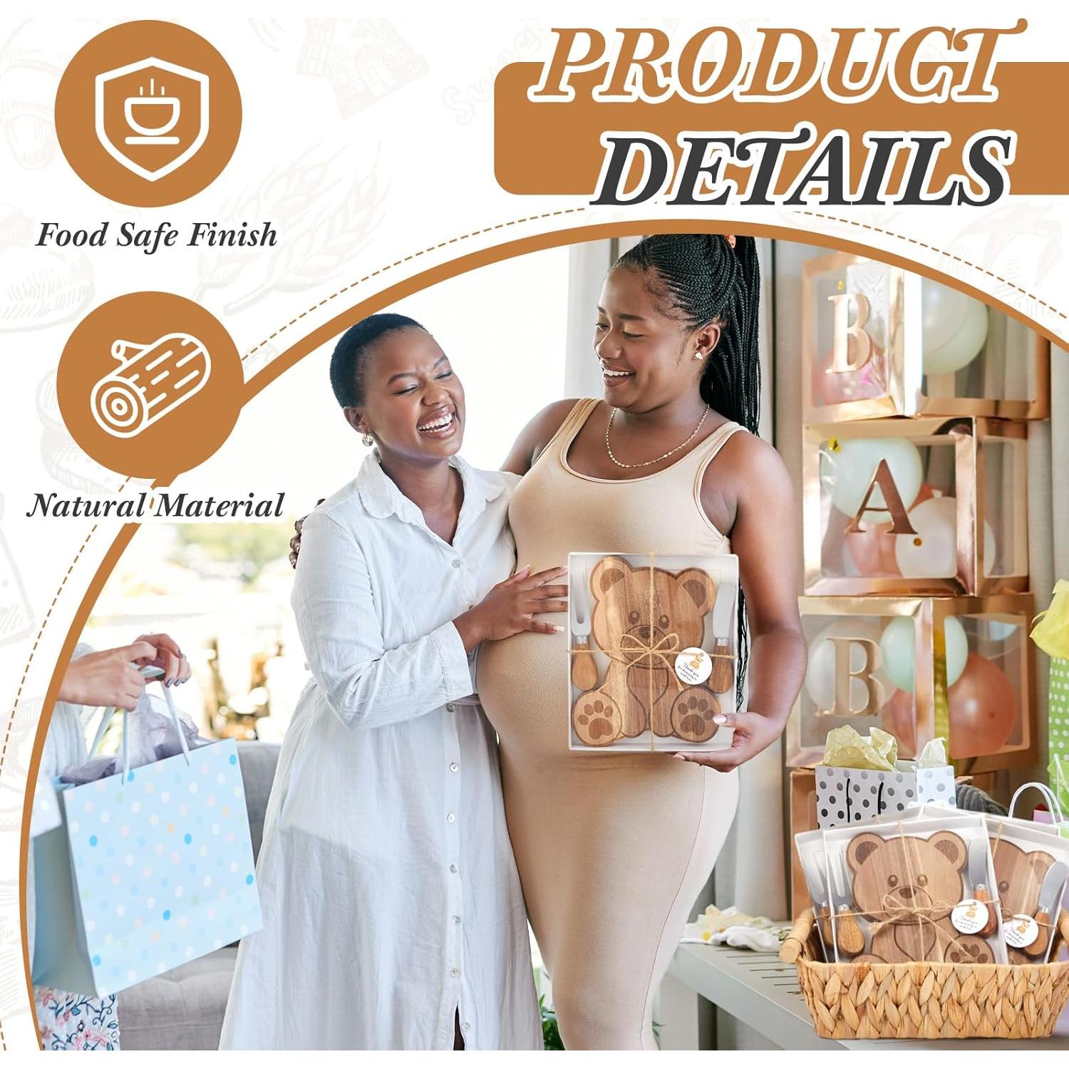 Set de 12 Tablas de Queso en Forma de Oso Ziliny para Baby Shower