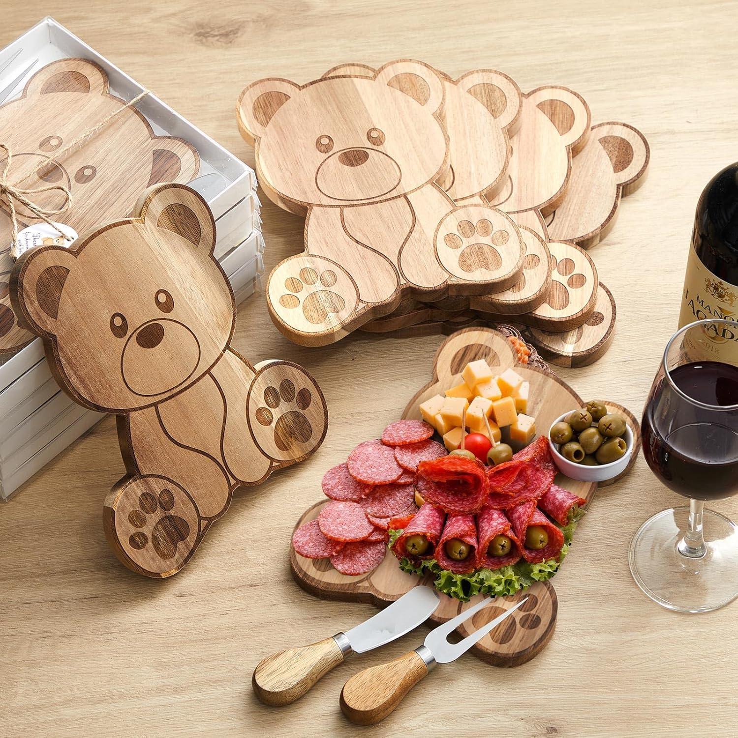 Set de 12 Tablas de Queso en Forma de Oso Ziliny para Baby Shower