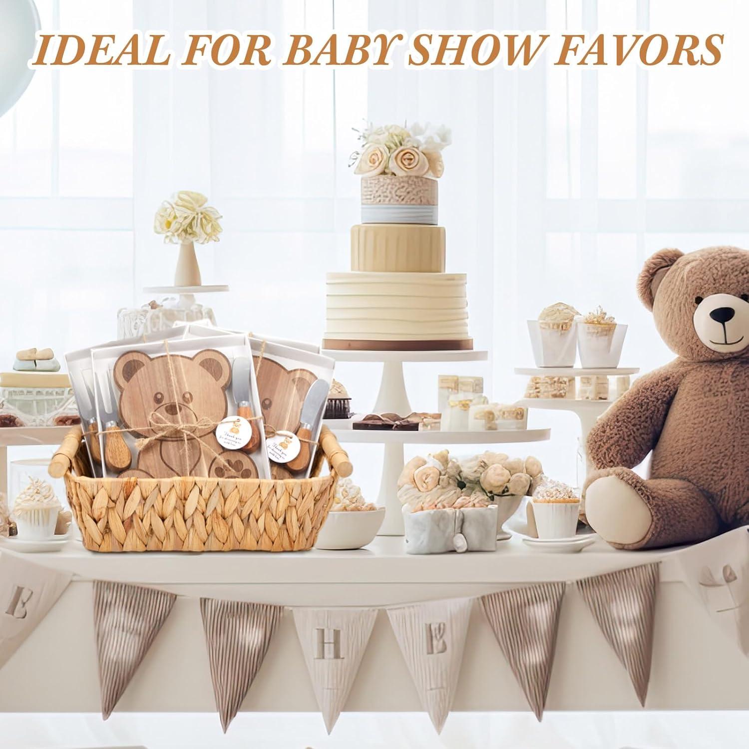 Set de 12 Tablas de Queso en Forma de Oso Ziliny para Baby Shower