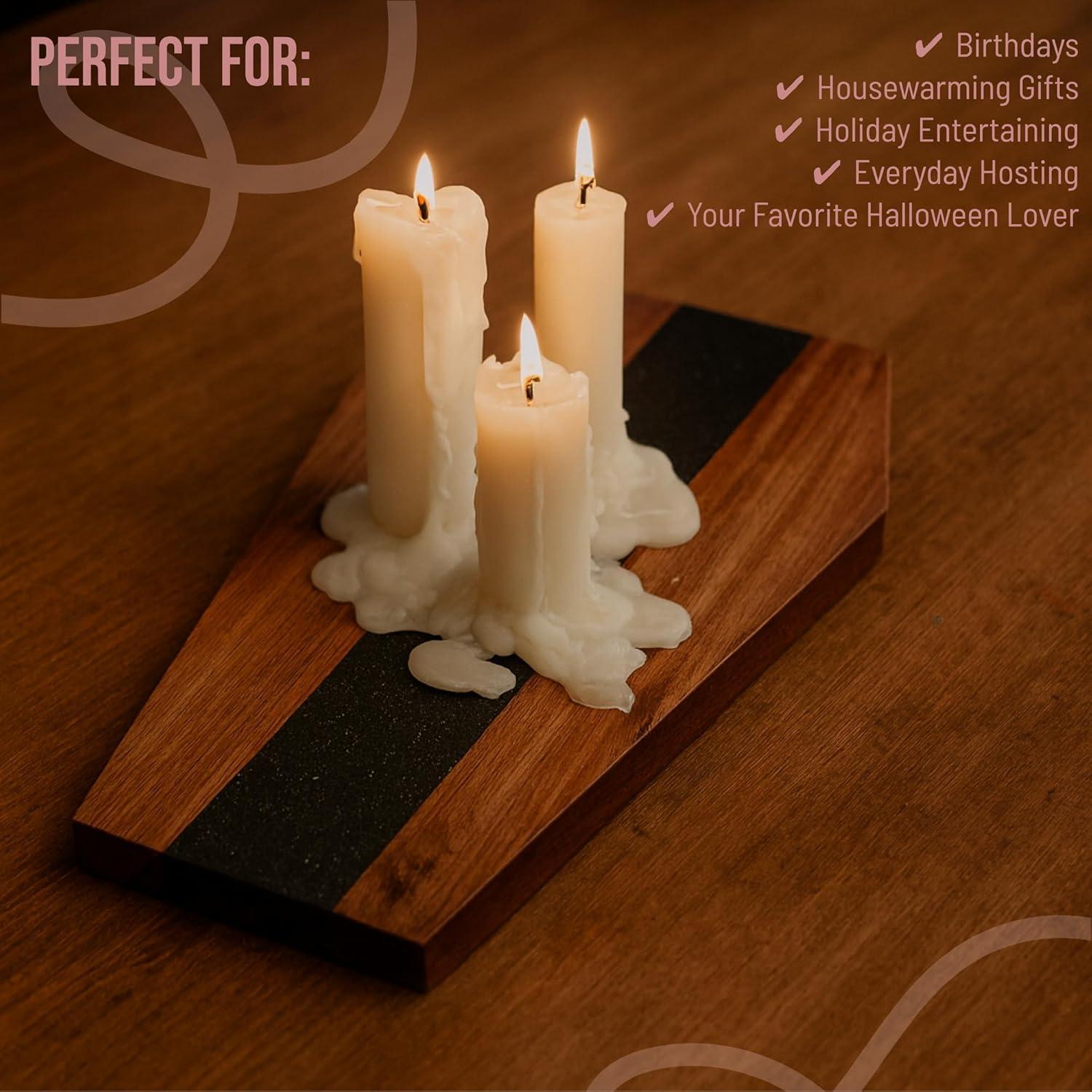 Tabla de Charcutería Gótica en Forma de Ataúd - 36.4x23.2cm