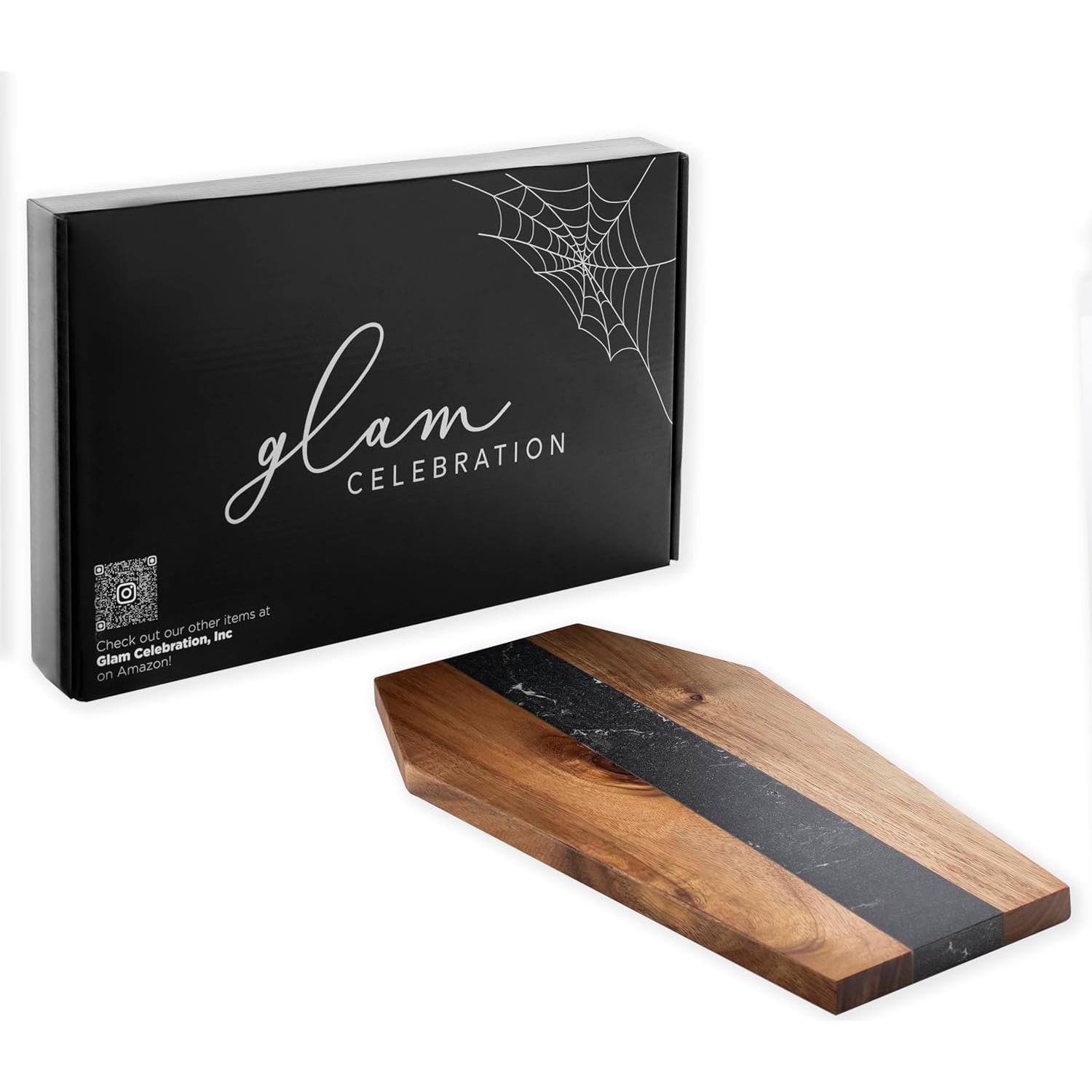 Tabla de Charcutería Gótica en Forma de Ataúd - 36.4x23.2cm