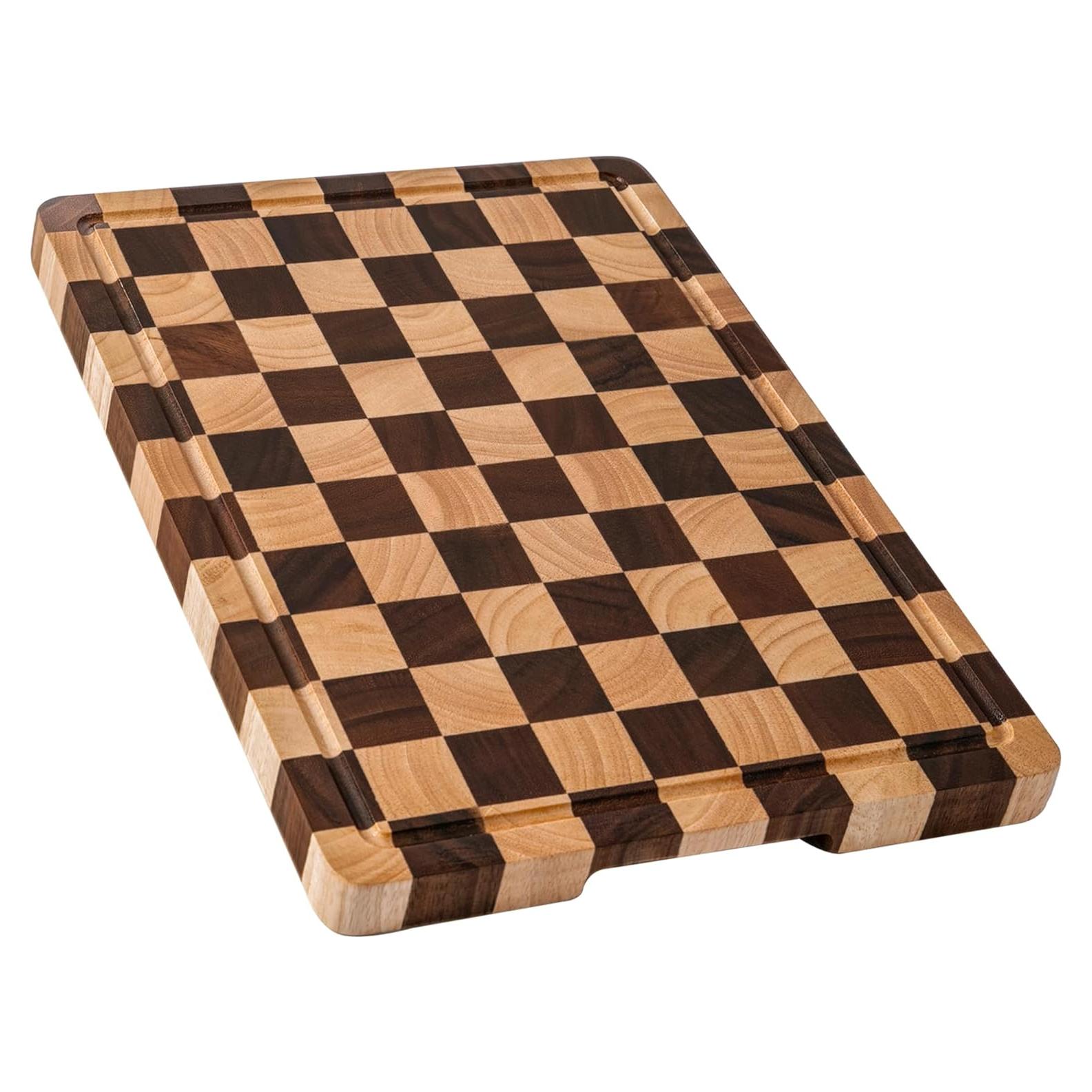 Tabla de Cortar de Madera Acacia THETCHRY 42x29.5 cm con Surcos