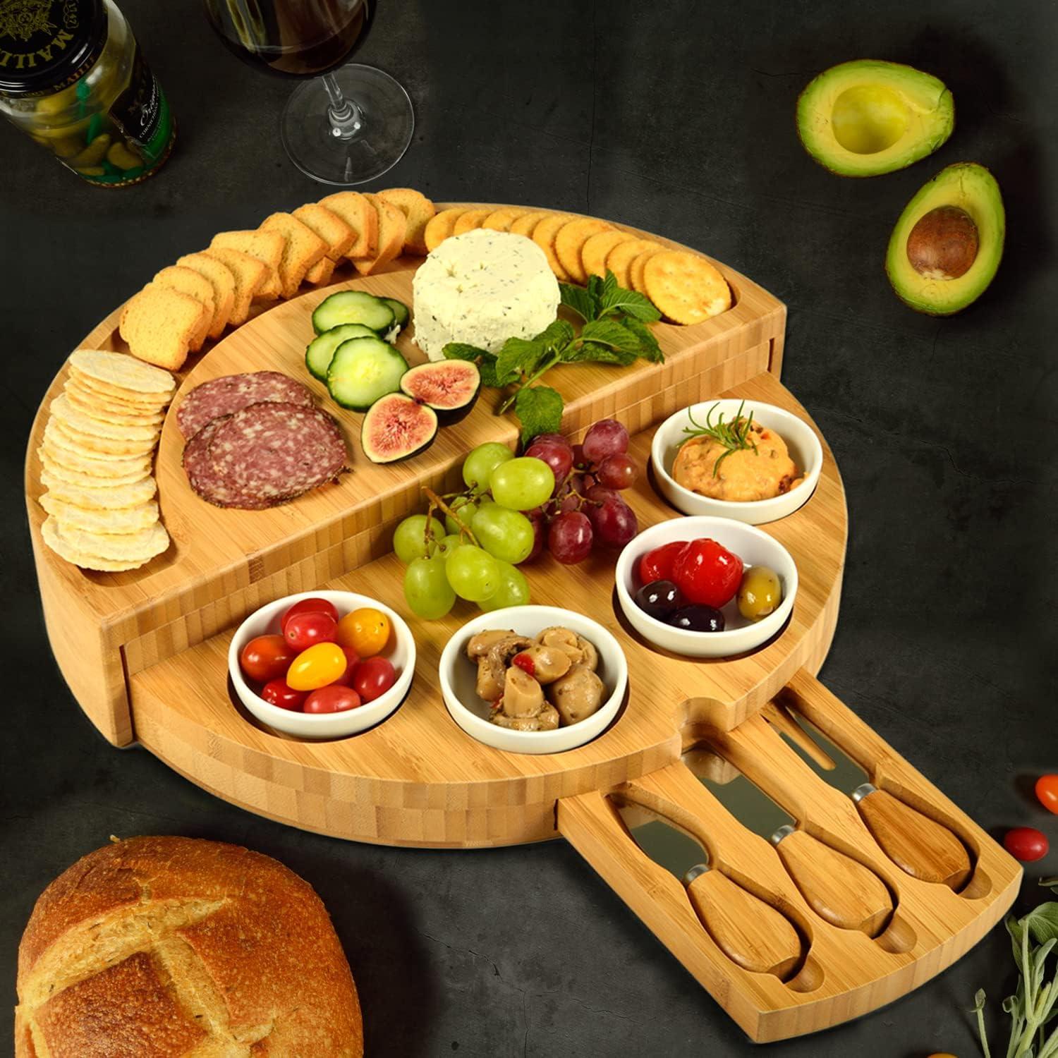 Tabla de Queso Plegable de Bambú Picnic en Ascot - Diseño Innovador
