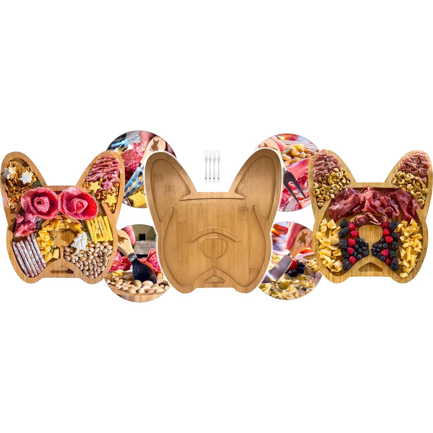 Tabla de Queso Grande Frenchie - Bandeja de Charcutería 40 cm