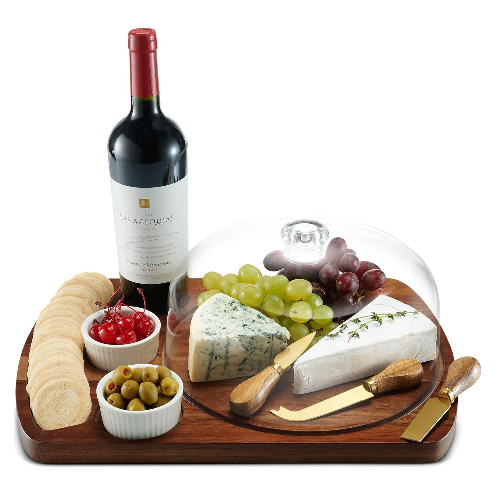 Juego de Tabla de Queso Godinger con Campana y Cuencos