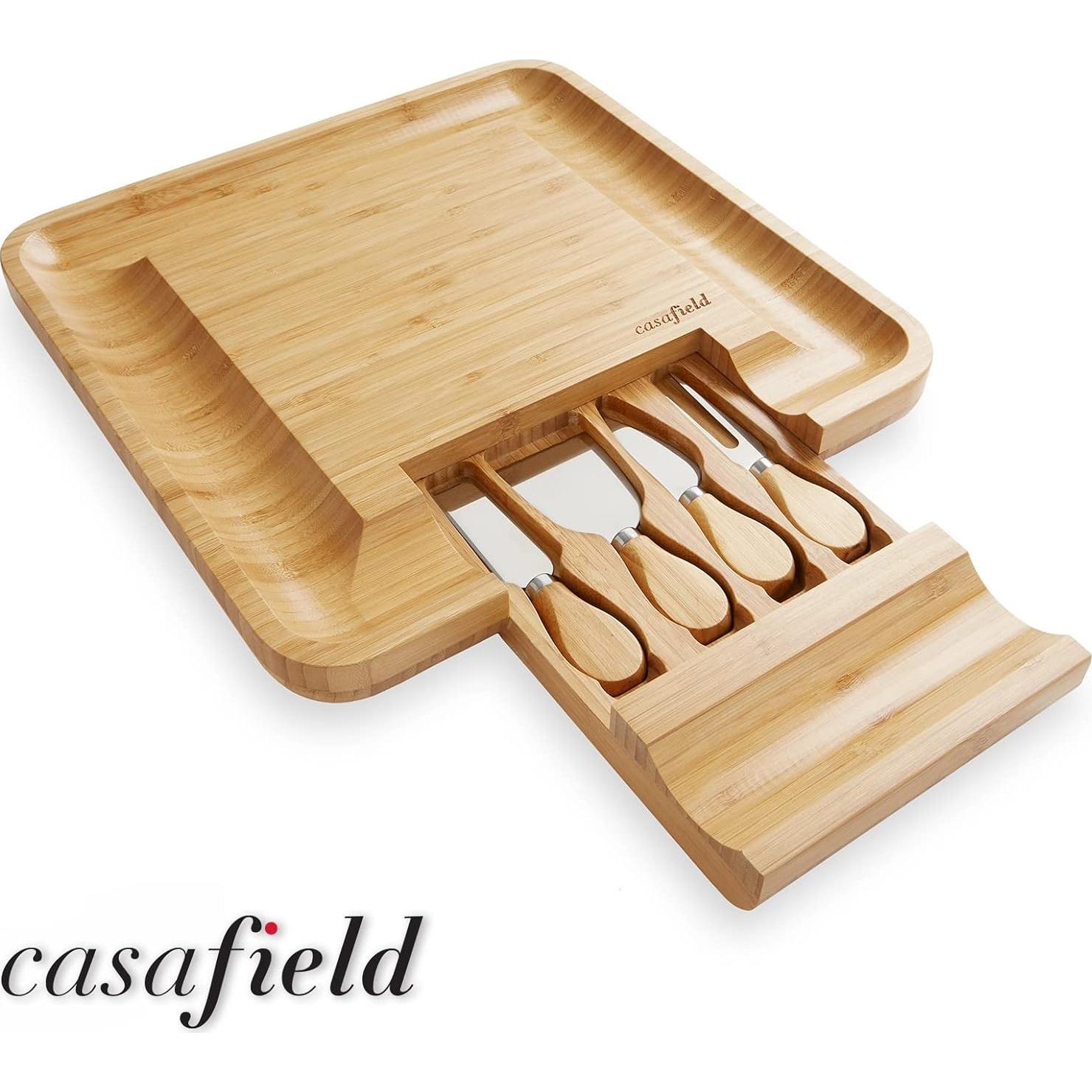 Juego de tabla de queso y cuchillos Casafield - Bambú Natural