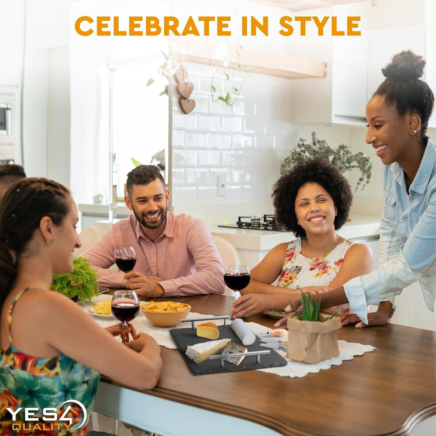 Juego de Tabla de Queso de Pizarra Yes4Quality 35.5x25.4cm