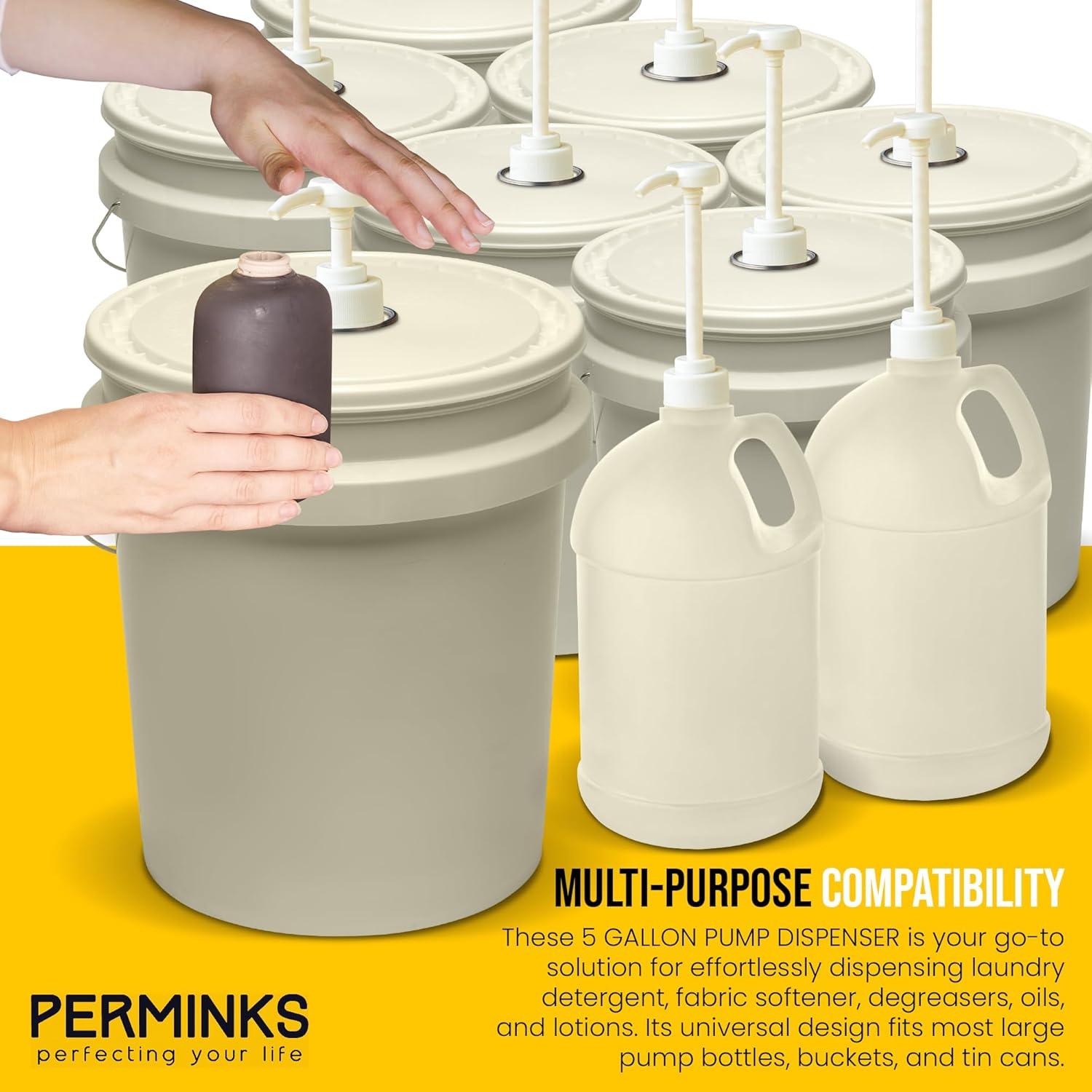 Dispensador de bomba 5 galones PERMINKS - Blanco, plástico