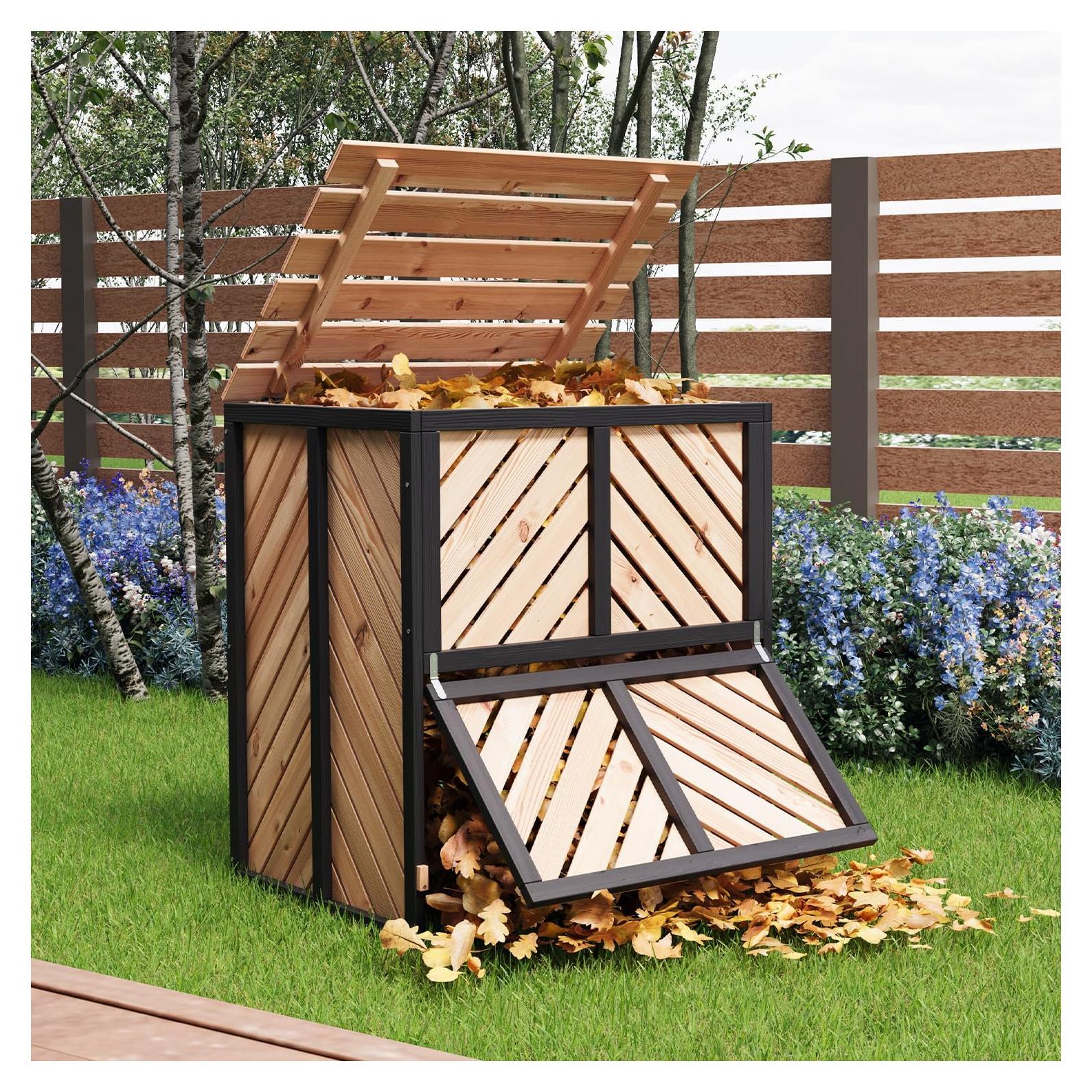 Compostador de Madera SOCOME 115 Galones Natural Exterior