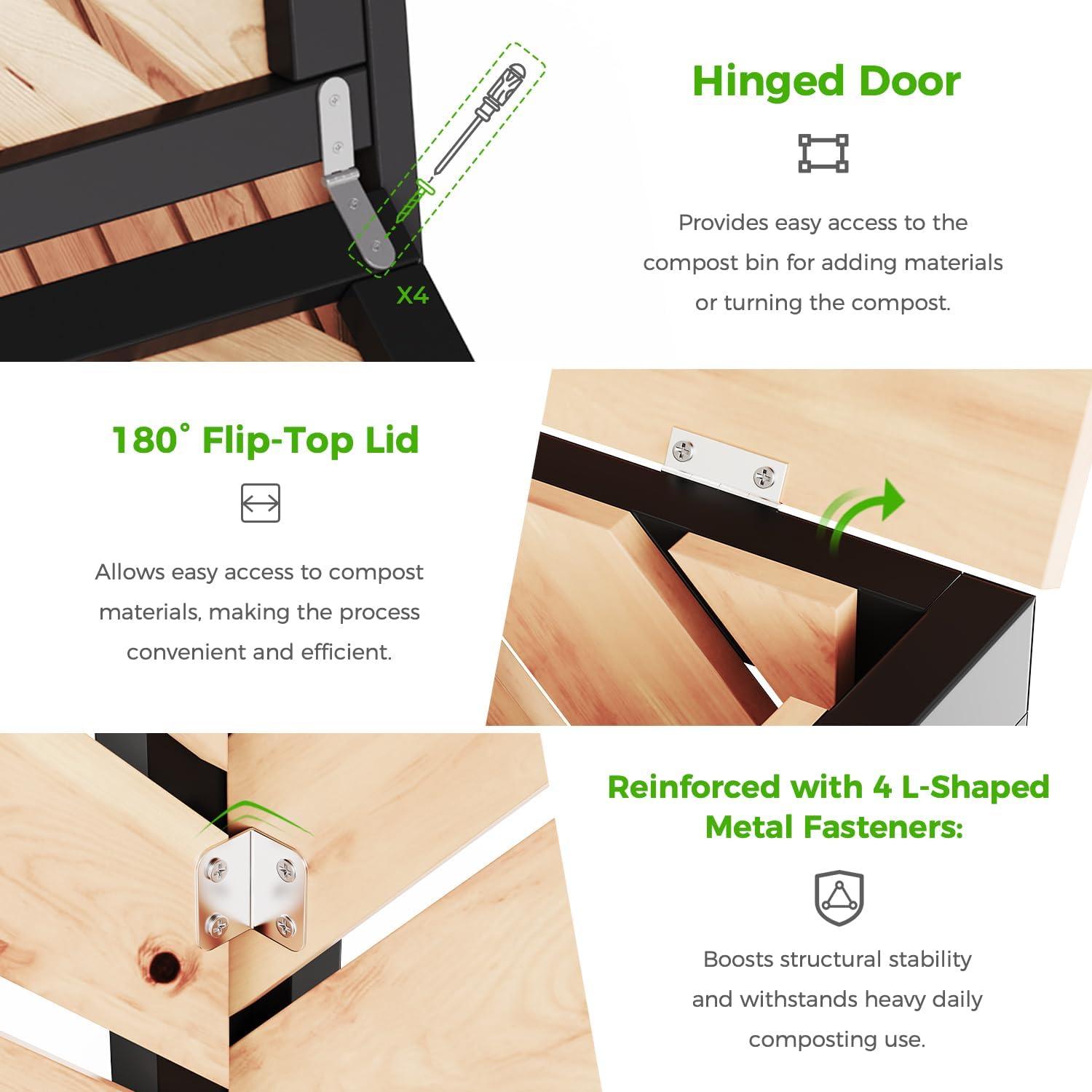 Compostador de Madera SOCOME 115 Galones Natural Exterior