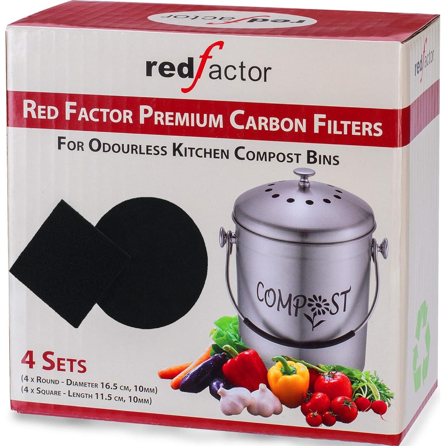 Filtros de Carbón Activado RED FACTOR 8 Pack para Compostaje