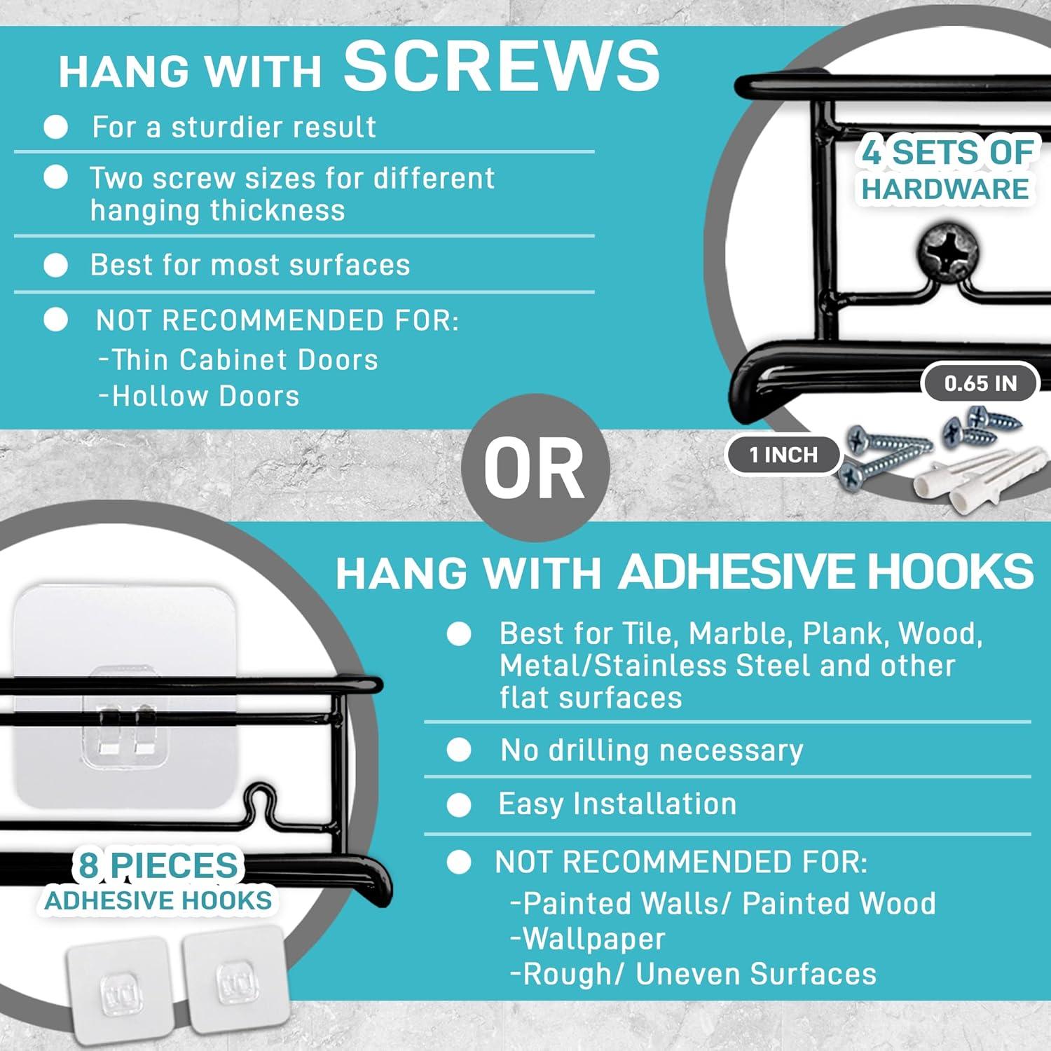 Organizador de Especias Montado en Pared Ultimate Hostess - 4 Niveles, Negro