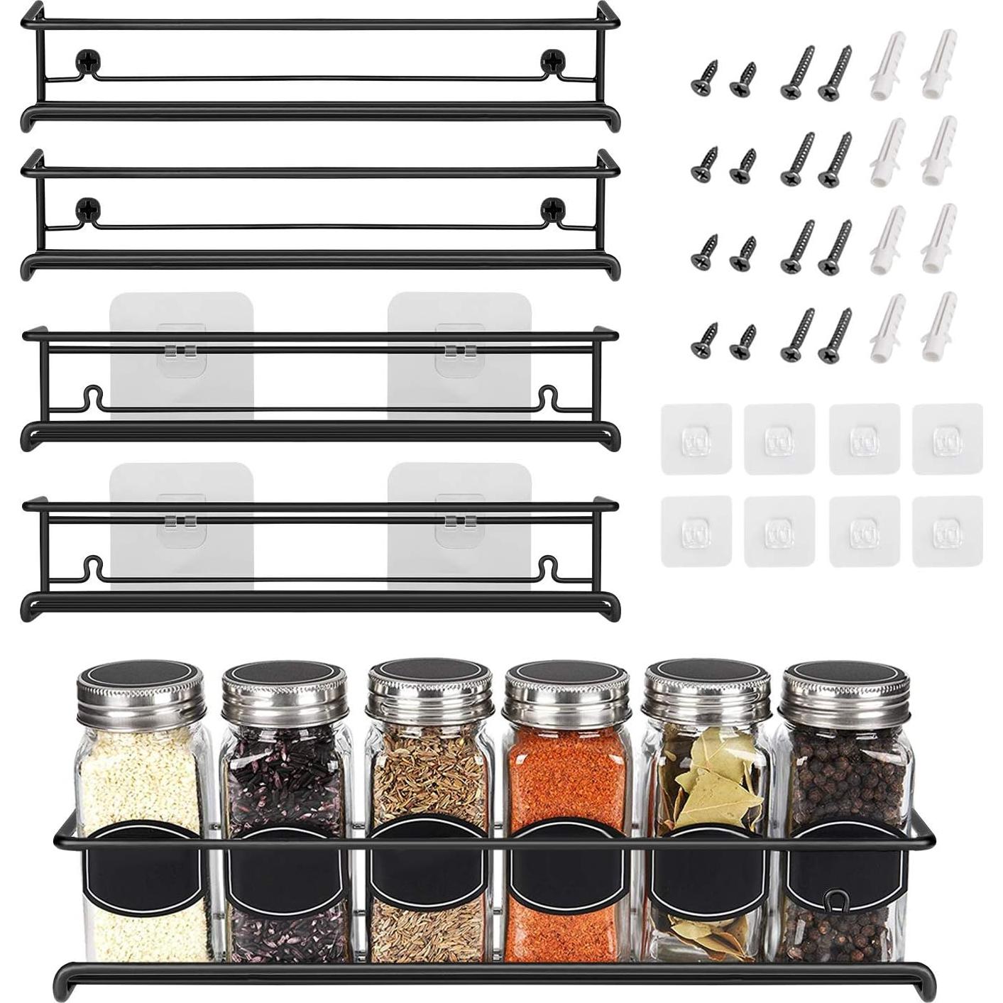 Organizador de Especias Montado en Pared Ultimate Hostess - 4 Niveles, Negro