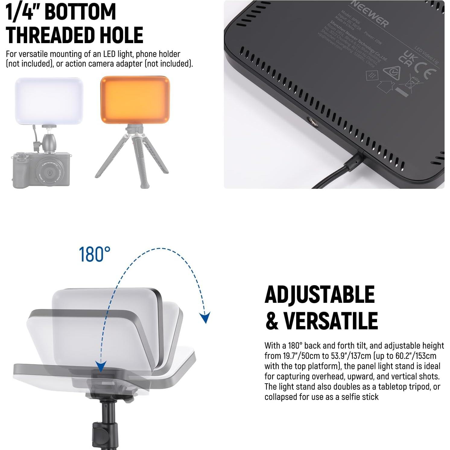 Kit de Iluminación LED Bi Color NEEWER 2-Pack con Soportes