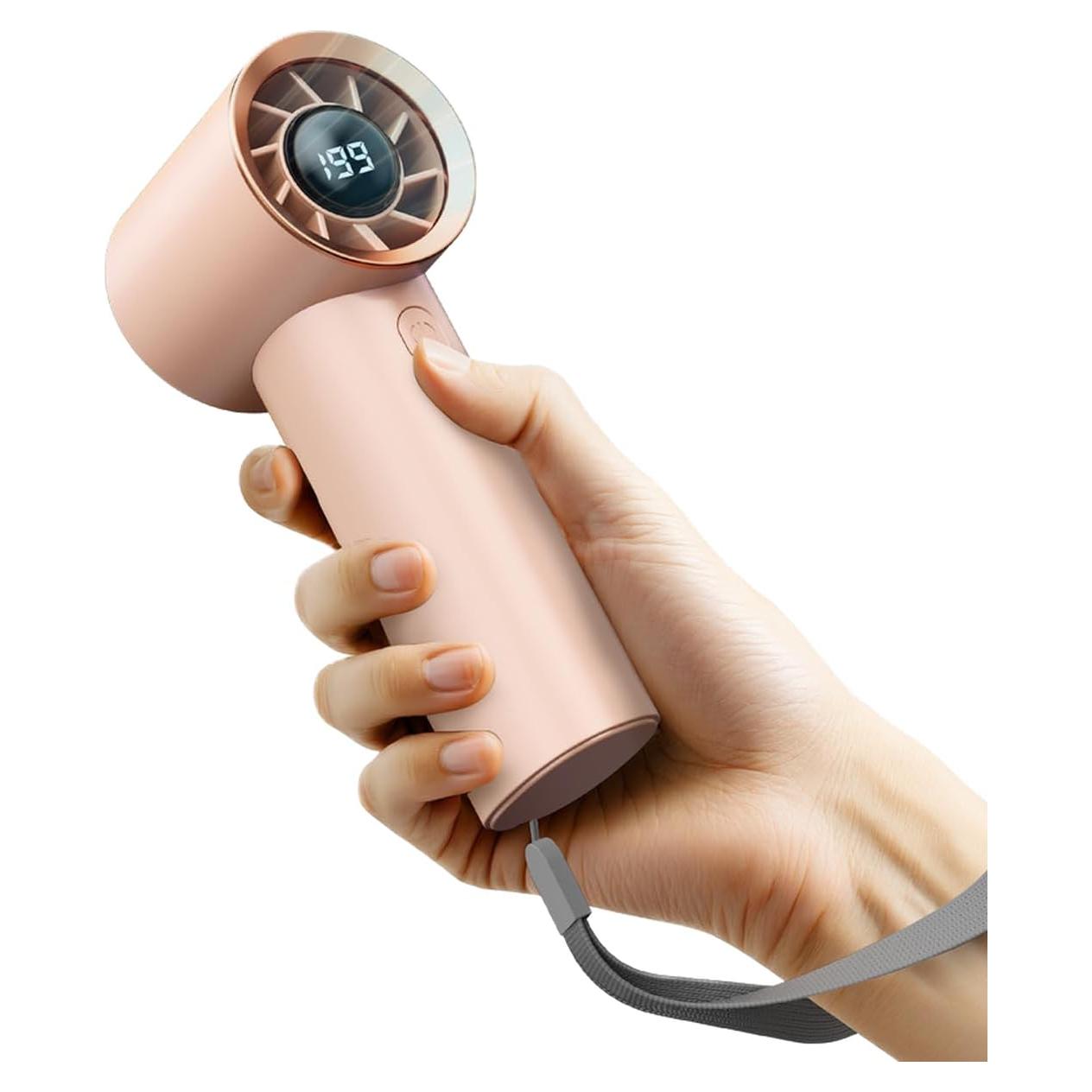 Ventilador Portátil SWEETFULL Rosa 3600mAh 5 Velocidades LED