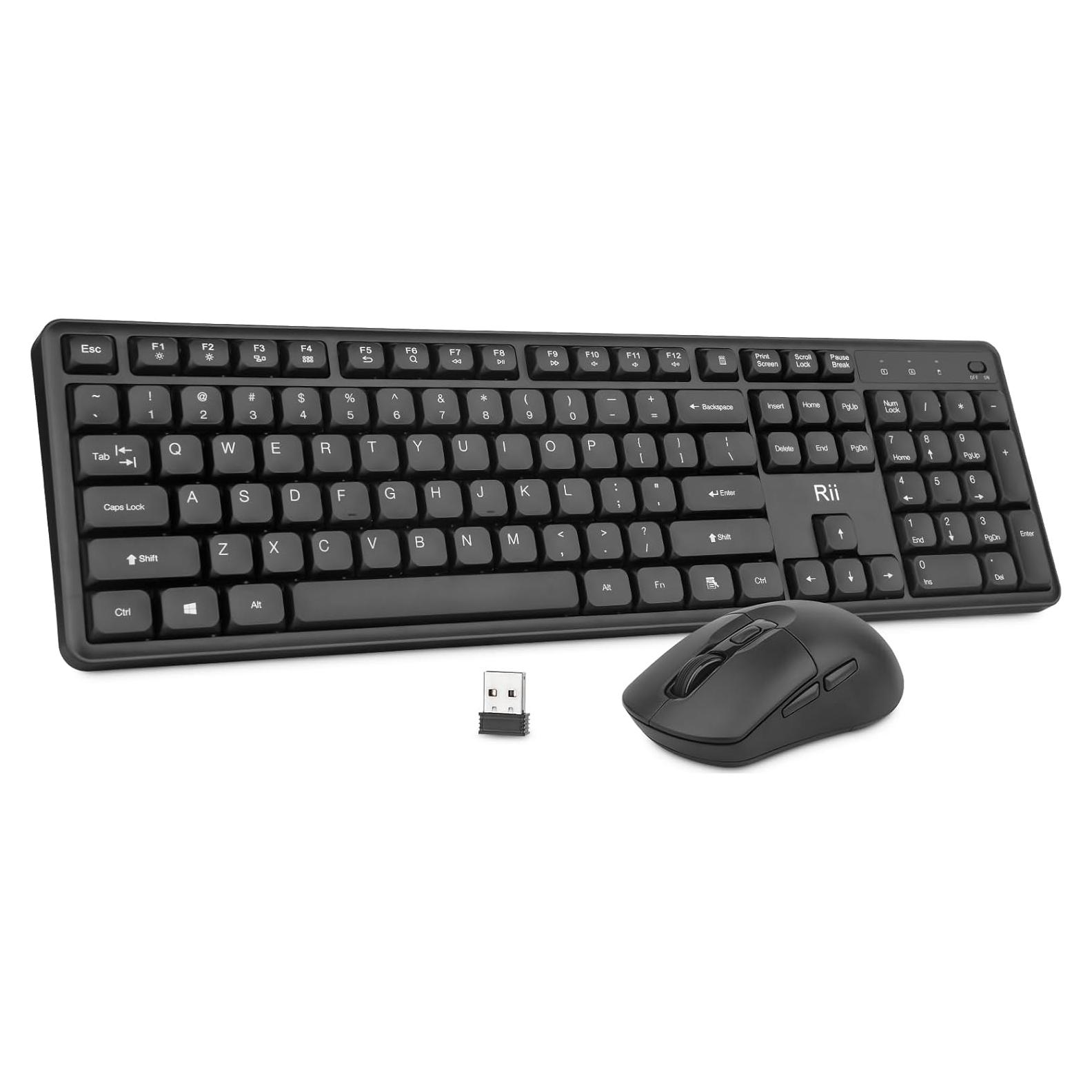 Combo Teclado y Ratón Inalámbricos Rii RK209 Ergonómico Silencioso